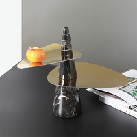 Plateau de service pour fruits secs, accessoires de décoration de maison, table de bureau en marbre 2 couches, plateau de service, organisateur assiette, vente directe