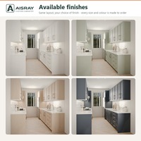 Meuble de cuisine en contreplaqué avec portes en thermofoil PVC, aménagement Shaker, dimensions personnalisées, rangement par tiroirs et projets de bricolage