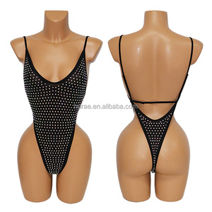 B012 mù<span class=keywords><strong>a</strong></span> hè lấp lánh Rhinestone đồ bơi đồ bơi phụ nữ một mảnh đàn hồi tinh thể kim cương Bikini - Product Image 2
