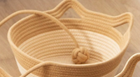 Coussin de couchage rond en tissu pour chat avec tapis en corde de coton en option, plusieurs tailles, résistant à l'usure, pour chats et petits chiens