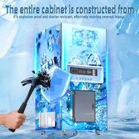 Distributeur de glace sans surveillance 24h/24 et 7j/7, production quotidienne de 200 kg, distributeur de glace en libre-service, machine à glace commerciale extérieure pour station-service