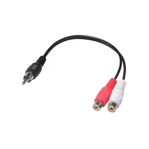 6 inç RCA erkek 2 RCA kadın altın kaplama ses adaptörü Y Splitter kablo ile 3.5mm