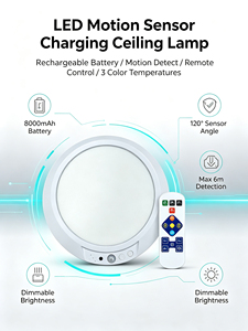 Plafonnier <span class=keywords><strong>LED</strong></span> sans fil avec détecteur de mouvement, rechargeable, à intensité variable, 3 températures de couleur, télécommande, minuterie, fixation magnétique pour garage, <span class=keywords><strong>sous</strong></span>-<span class=keywords><strong>sol</strong></span>, placard - Product Image 3