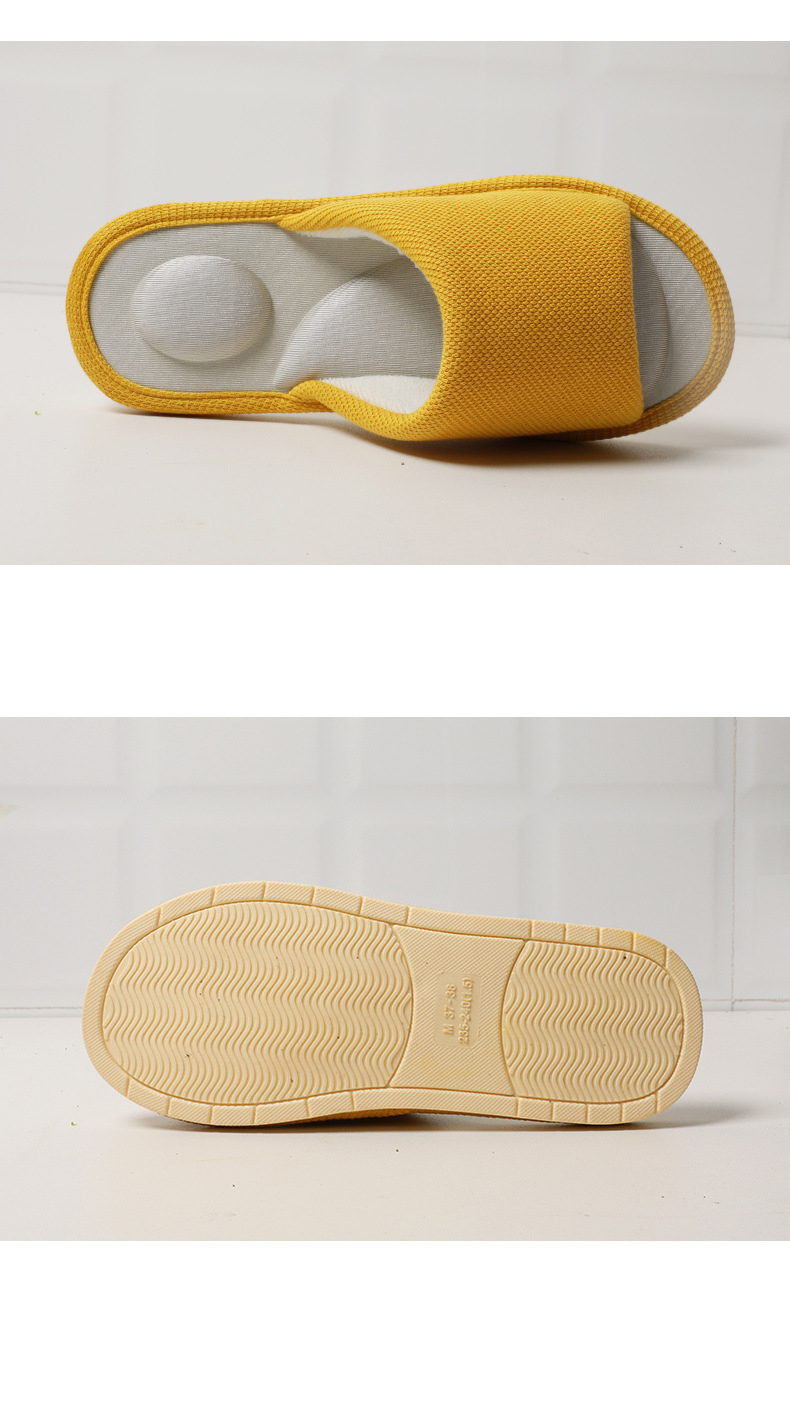 2023 New Linen Indoor Household Slippers Non-slip Couple Massage Slippers Wholesale