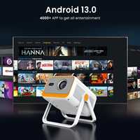 Projecteur intelligent LED CatVision Z8 Android 13, 1080P, compatible 4K, home cinéma portable, WiFi 6, BT 5.4, mise au point automatique