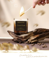 Bougies parfumées au café en bois vintage, longue durée, en gros, avec ensembles de diffuseurs à bâtonnets en bois