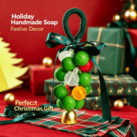Décoration de Noël à suspendre à la porte, bouquet de boules de savon parfumées, faites à la main, pour aromathérapie, ensemble cadeau pour le bain et le corps, vente en gros, logo personnalisé OEM