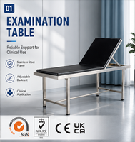 Mesa de Examen Hospitalaria de Acero Inoxidable Directo de Fábrica con Respaldo Ajustable para Equipos de Rehabilitación en Hospitales