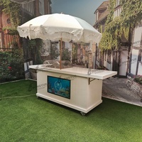 Chariot à bonbons en métal personnalisé, chariot mobile de rue pour hot-dogs, chariot alimentaire avec écran LED