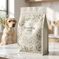 Sac d'emballage pour aliments pour animaux de compagnie en plastique durable, à fond plat, à huit soudures latérales, de haute qualité, avec impression par gravure personnalisée OEM en usine