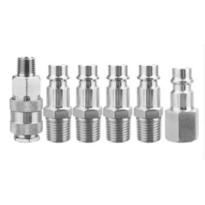 European 3 In 1 Quick Connector 1/4 Pt 6 Piece Set Stainless Steel Air Compressor Pneumatic Tool Accessories - Product Image 1