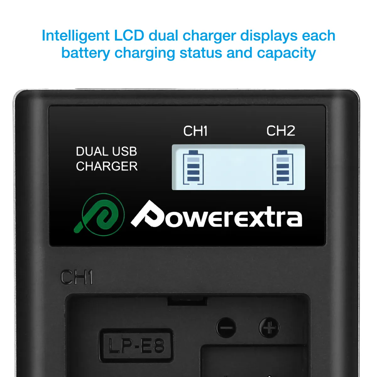 Aa Usb Battery Charger Fast USB Smart 2 Slots Lithium Ion 8.4V Camera Rechargeable Batteries Charger With LCD Display