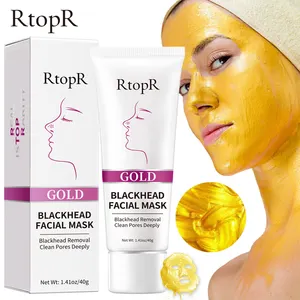 RtopR Gold schwarz volle Gesichts maske Mitesser Akne entfernen Poren Clearing Haut Reparatur Gesichts maske wasch bare Creme für die Hautpflege