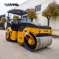 LTMG Nouveau compacteur de pneus pneumatiques 6 tonnes entièrement hydraulique Rouleau de route Rouleau double tambour