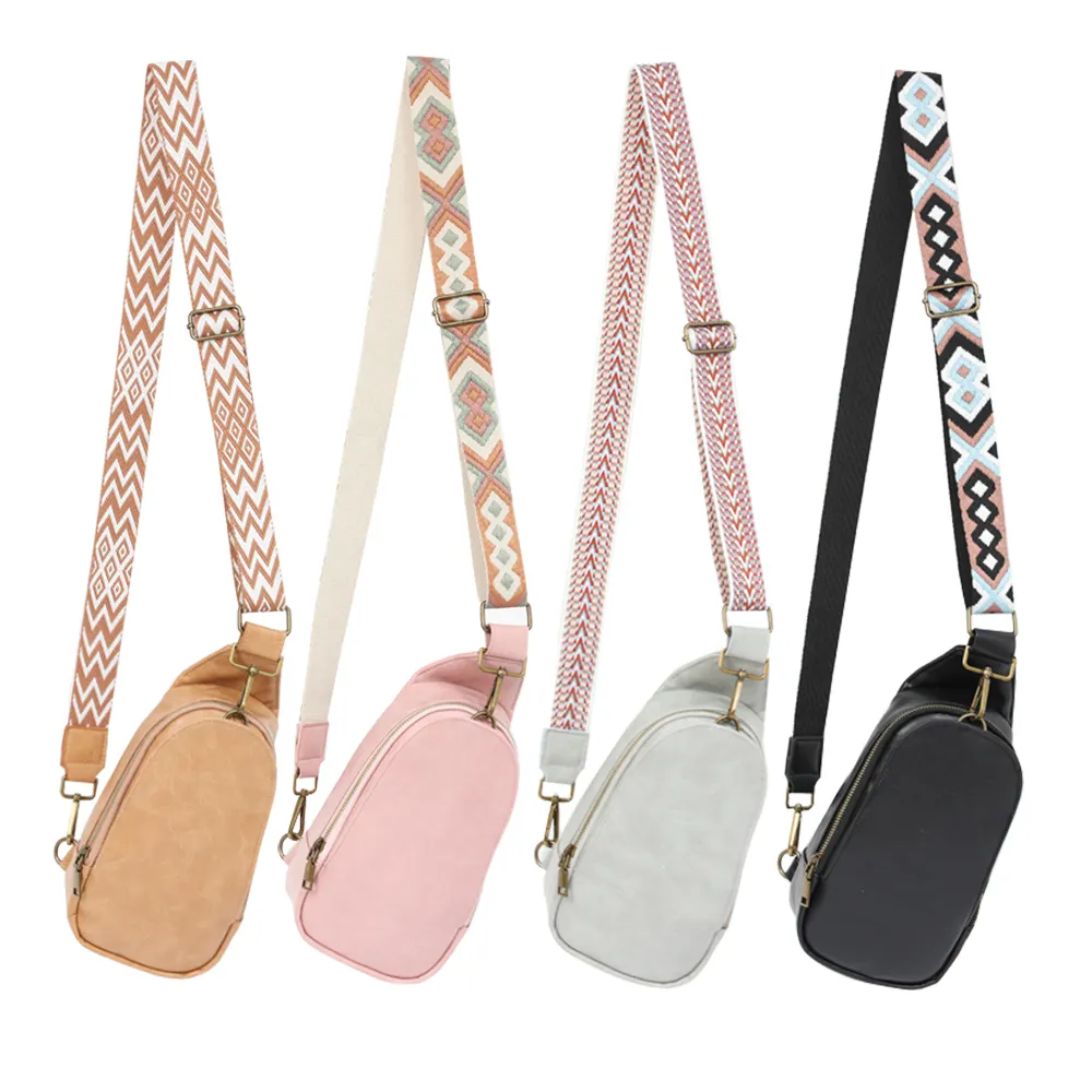 Wholesale Custom Crossbody Guitar Strap Belt Bag Vegan Leather Ladies Sling Bags for Women