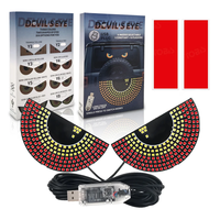 Lumière de signalisation LED pour pare-brise de voiture Devil Eye, lumière de signalisation avant et arrière de la voiture, lumière décorative clignotante USB pour la colère sur la route