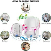 Sonnette de porte musicale sans fil pour personnes âgées et malentendantes, avec 7 lumières colorées clignotantes