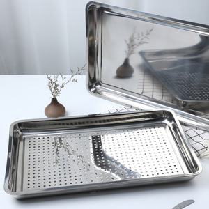 Plateau carré en acier inoxydable 304, options épaisses, profondes et peu profondes, pour la cuisson et le service - Product Image 2