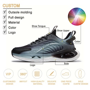 Qiyao-<span class=keywords><strong>Zapatillas</strong></span> con suela espumosa reflectante para <span class=keywords><strong>hombre</strong></span>, calzado para correr y caminar, venta directa de fábrica, novedad - Product Image 6