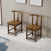 Nouvelle chaise de thé en bois massif de style classique chinois, dossier demi-lune, BTDC006, pour salon de thé ou salle à manger