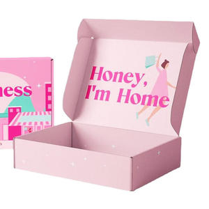 Wholesale Corrugated Cardboard Clothes Mailing <b>Box</b> Custom logo pink Kraft Paper Shipping Mailer <b>Box</b> - Product Image 2