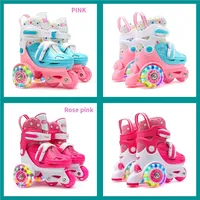 Ensemble de patins à roulettes convertibles pour enfants RS, 3-8 ans, roues lumineuses et équipement de protection avec casque pour garçons et filles, pour l'extérieur