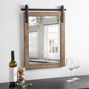 Grand miroir décoratif mural <span class=keywords><strong>rond</strong></span> en métal brossé bronze style Art Déco - Product Image 3