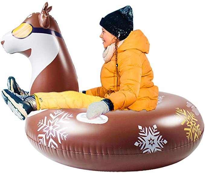 Siberian Husky Snow Sled Snow Toys for Kids and Adults Inflatable Snow Tube Winter Outdoor Toys