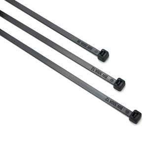 Bridas de nailon negras de alta resistencia 3.6*100mm Serie PA66 Autoblocantes Ignífugas UL94V-2 -40~85°C Marca GINO Certificación ROHS REACH - Product Image 1