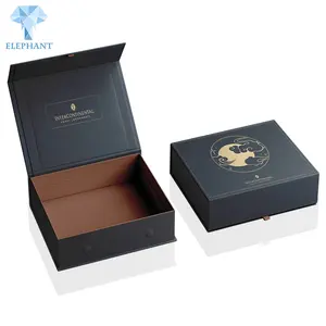 Custom Logo Luxury Matte Black Large Tea Flip Top Shipping Magnetic Box Packaging
