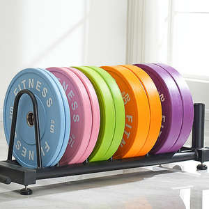 ציוד כושר להתעמלות, משקולות, הרמת משקולות, דדליפט, צלחות משקל, עם פגוש גומי הניתן להתאמה אישית - Product Image 4