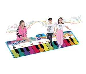 Tikar Piano Musik 180X74Cm, Tikar Pemutar Keyboard 24, Mainan Instrumen Musik Portabel dengan 8 Suara Binatang