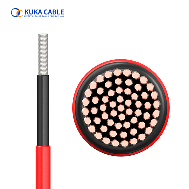 EN50618 H1Z2Z2-K Solar Cable 6mm2 Solar Panel Cable Photovoltaic Wire Red & Black Tinned Copper
