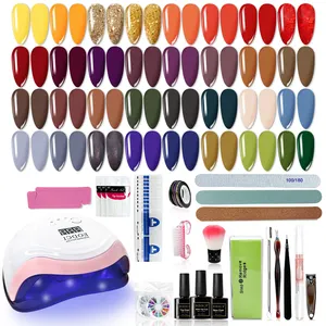 All -In 1 Gel Polish Kit 33 Different Color Gel Polish 168W LED /UV Nail Lamp Nail Gel Polish Set