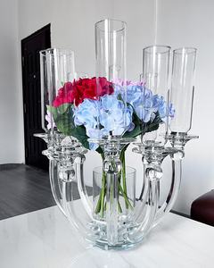 Décoration de Mariage de luxe candélabre en cristal Mariage 8 bras pilier Tube bougeoirs - Product Image 1