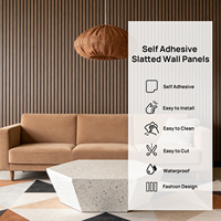 Panneau mural à lattes auto-adhésif amovible, moderne et nouveau, pour la décoration murale du bureau, du salon, de la chambre à coucher et de la salle à manger