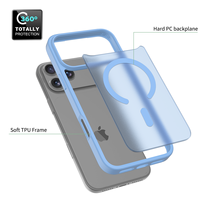 Étui de téléphone magnétique bleu clair durable pour iPhone 17 Pro Max étui antichoc couverture de téléphone portable sensation de peau étui de téléphone portable