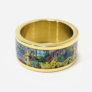 <strong>Golden</strong> Star Jewelry Wholesale Fashion Gold-plated Enamel Couple <strong>Ring</strong> for Part - Product Image 4