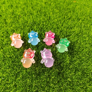 Piccola tartaruga 3D cabochon in resina a fondo piatto luminosa per custodia del telefono per decorazione di decorazioni per la casa - Product Image 5