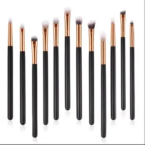 Rownyeon 12Pcs Wenkbrauw Make-Up Kwasten Premium Synthetische Blending Foundation Poeder Concealer Vouw Cosmetische Penselen Set