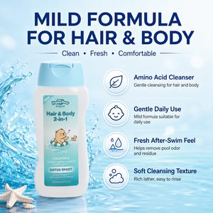 Shampooing et <span class=keywords><strong>Gel</strong></span> <span class=keywords><strong>Douche</strong></span> <span class=keywords><strong>2</strong></span>-<span class=keywords><strong>en</strong></span>-<span class=keywords><strong>1</strong></span> Anti-Chlore Marque Blanche pour Enfants et Famille – Idéal Après la Natation - Product Image 3
