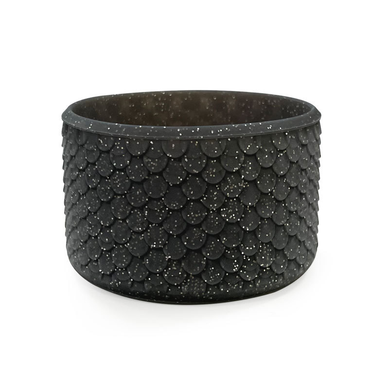 Noir transparent / Paillettes argentées /