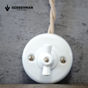 Interruptor de Luz de Pared, Enchufe de Pared, Montaje Superficial, Porcelana, Retro, Blanco, Uso en Hoteles de Lujo, 16A 250V, Botón de Encendido - Product Image 4