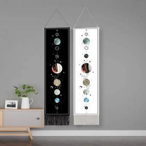 Home Sun Moon Phase Tapisserie Dekor Makramee Quaste <span class=keywords><strong>Hand</strong></span> gewebte Wandbehang Zeichnung Tarot Schlafzimmer Kunst Hintergrund Stoff Bild - Product Image 4