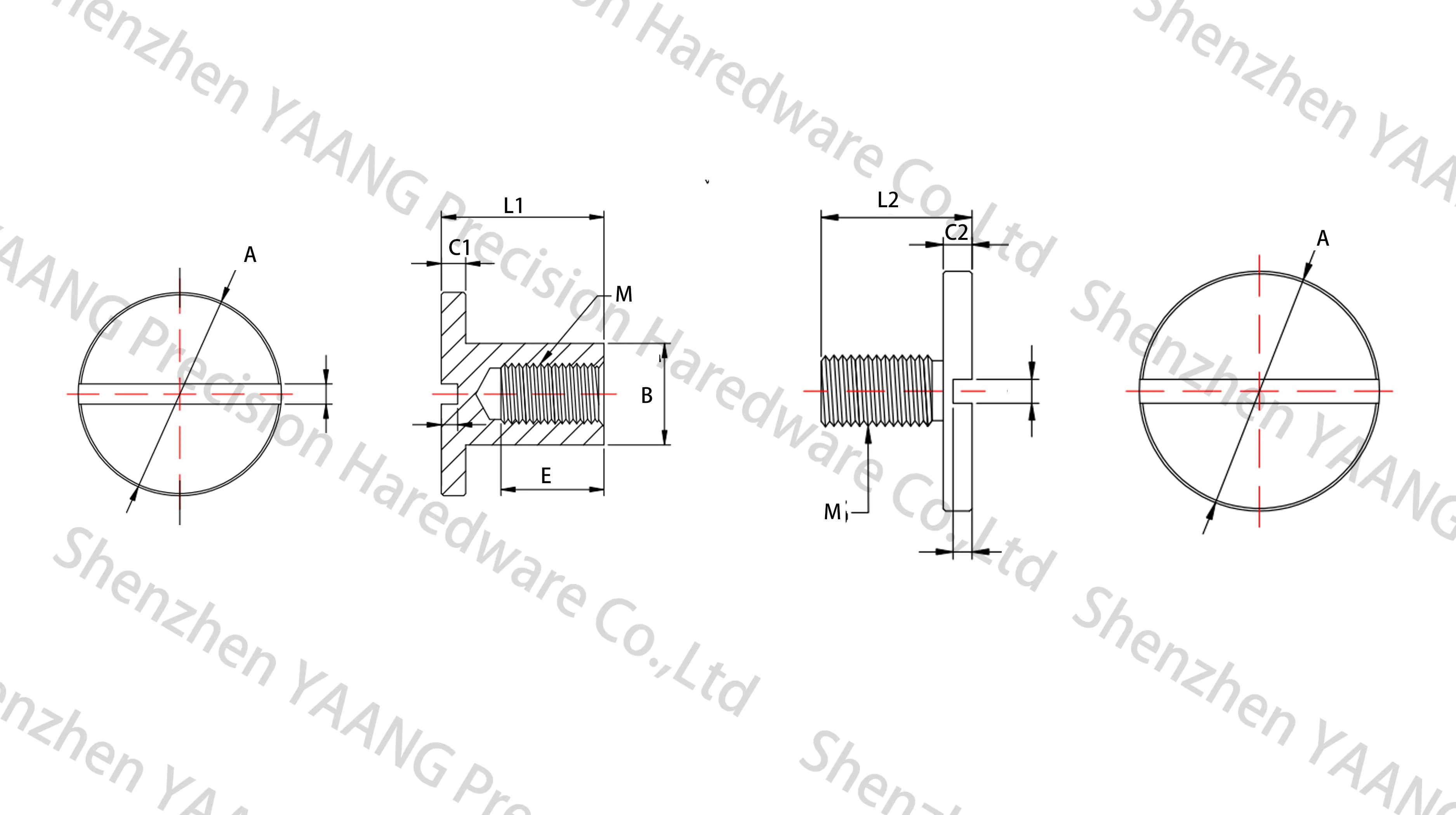 Đồng Thau/Thép Không Gỉ 304 316/Thép Có Rãnh/Hình Lục Giác/Vít Màu Nâu Chữ Thập Đinh Tán Sau Của Tek Lok Chicago Vít Chicago 1/4