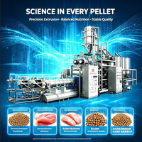 Ligne de production d'extrudeuses industrielles à double vis pour aliments pour animaux de compagnie (chiens et chats) avec contrôle PLC, grande capacité et performance stable