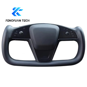 Volant en fibre de carbone forgé chauffant personnalisé pour <span class=keywords><strong>Tesla</strong></span> Model 3 <span class=keywords><strong>Y</strong></span> S Yoke P4 Plaid <span class=keywords><strong>Performance</strong></span> Juniper 2019 2013 - Product Image 5