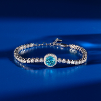 Bracelet en argent 925 avec incrustation de topaze, design original, cadeau d'anniversaire parfait pour les femmes