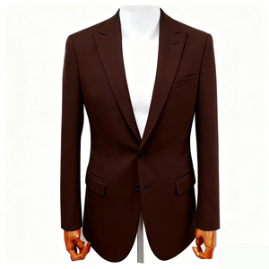 MTM Men's Formal Banquet Business High-end Borgoña 100% Traje de lona fundida de lana con estilos personalizables - Product Image 1