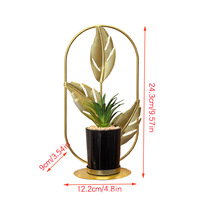 Nouvelles décorations créatives en forme géométrique pour plantes artificielles en pot, en fer forgé, pour salon